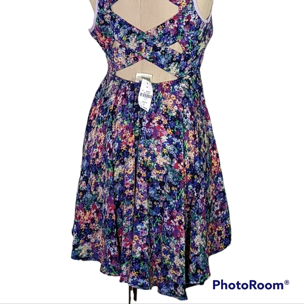 Dream State Multicolor Caged Asymmetrical Dress, S , NWT - Picture 4 of 6